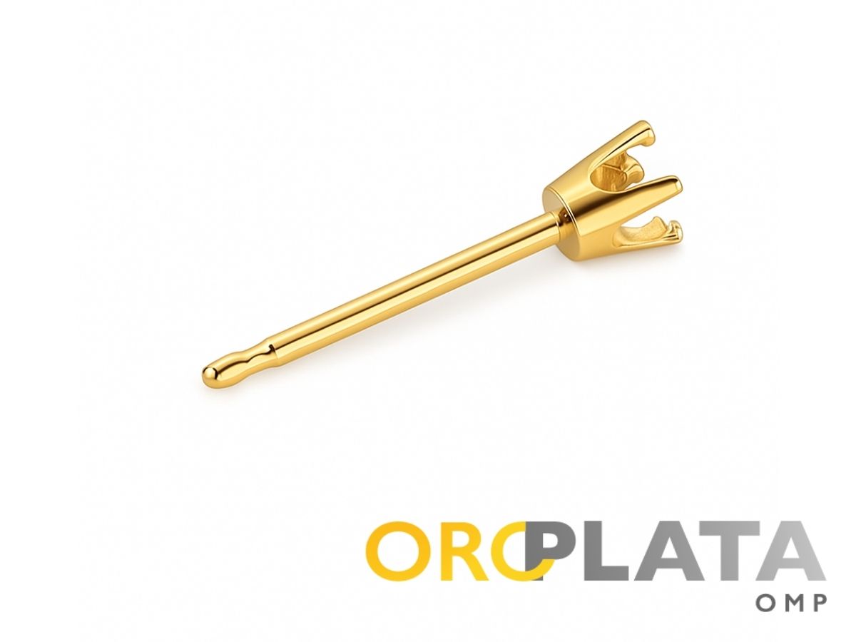 Setting on post, yellow gold