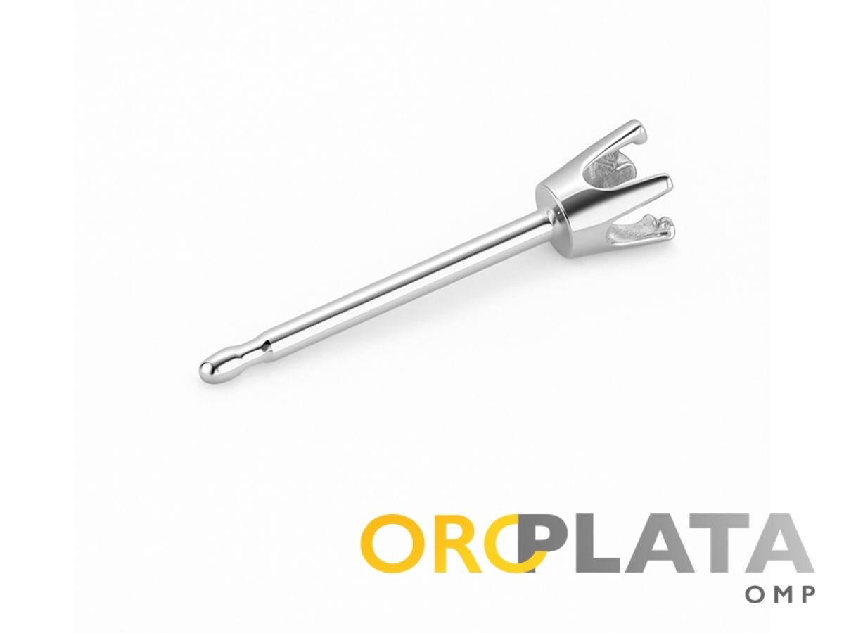 Setting on post, white gold