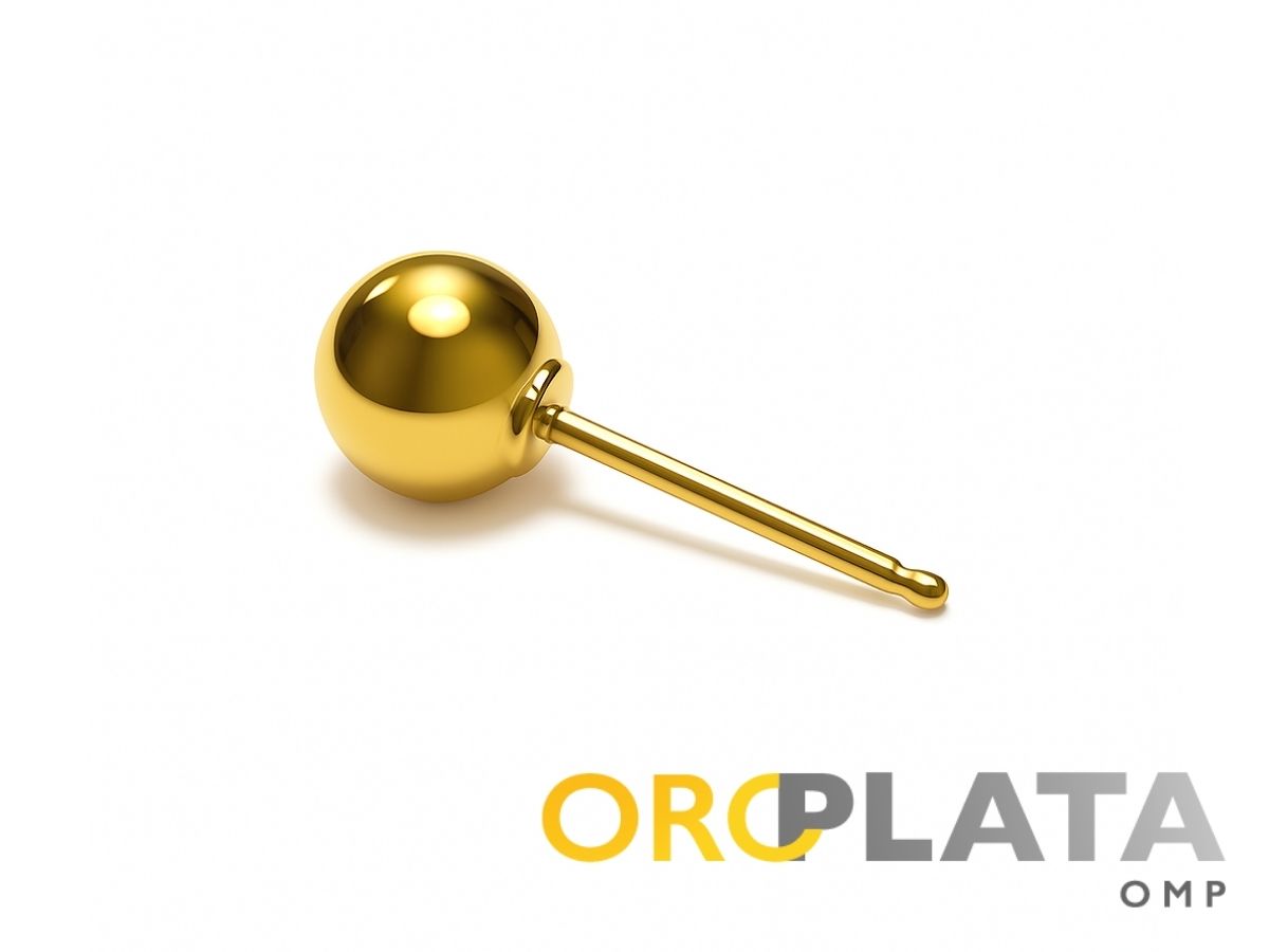 Tige boule anneau, or jaune