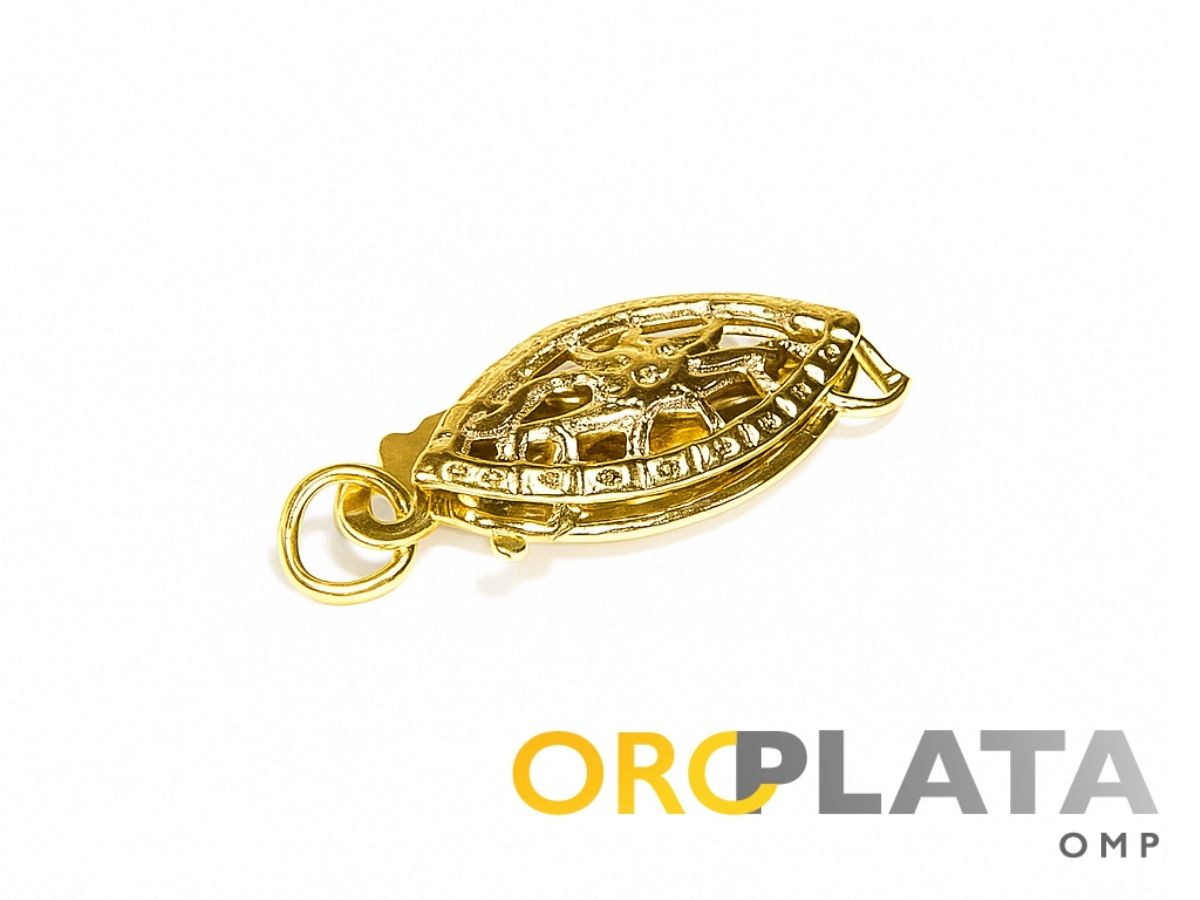 Fish hook clasp, plated